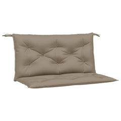 Taupe Oxford fabric garden bench cushions set with ties, 2 pieces.