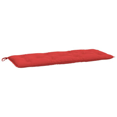 Red Oxford fabric garden bench cushions, two pieces, soft and water-resistant with non-slip ropes.