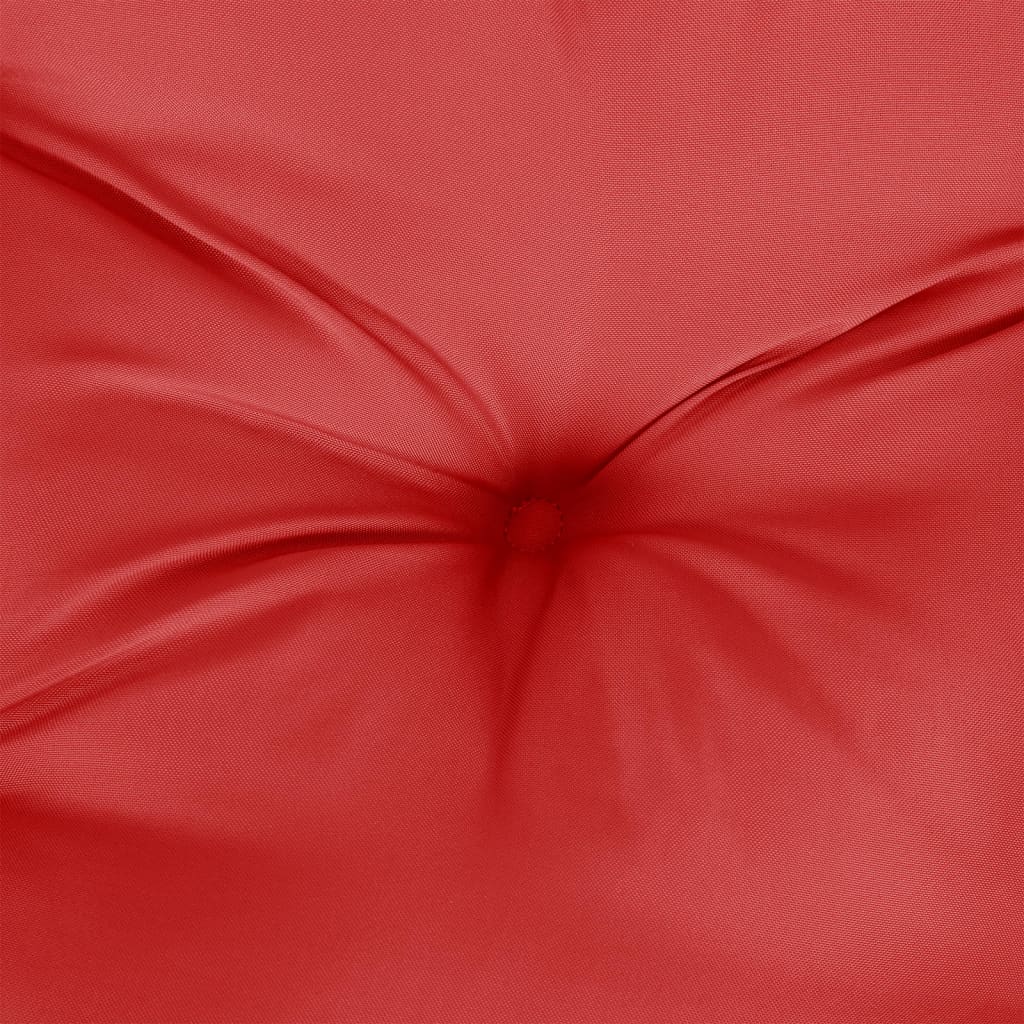 Red Oxford fabric garden bench cushions in a set of two, measuring 47.2x19.7x2.8 inches.