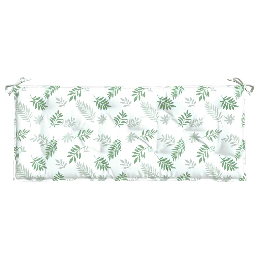 Cushion set featuring a vibrant leaf pattern for outdoor garden benches, 47.2 inches long.