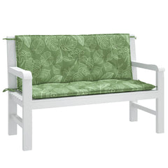Bostome garden bench cushions with a leaf pattern, 47.2 inches, in durable outdoor fabric.