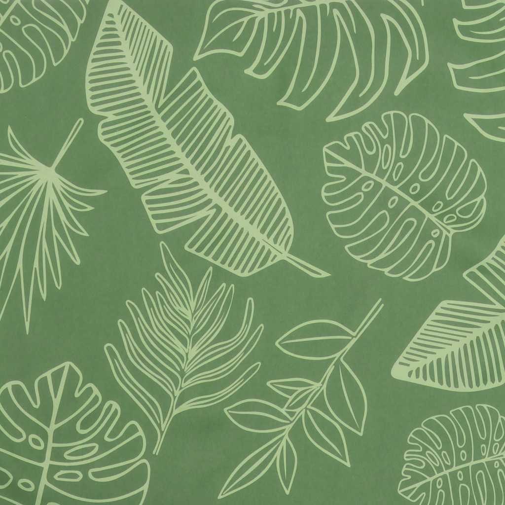Leaf pattern garden bench cushions in green and beige, measuring 47.2 x 19.7 x 2.8 inches.