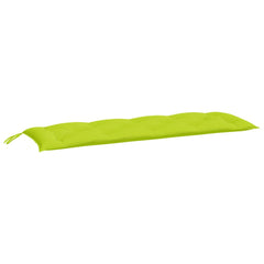 Bright green Oxford fabric garden bench cushions with ties, 2-pack.