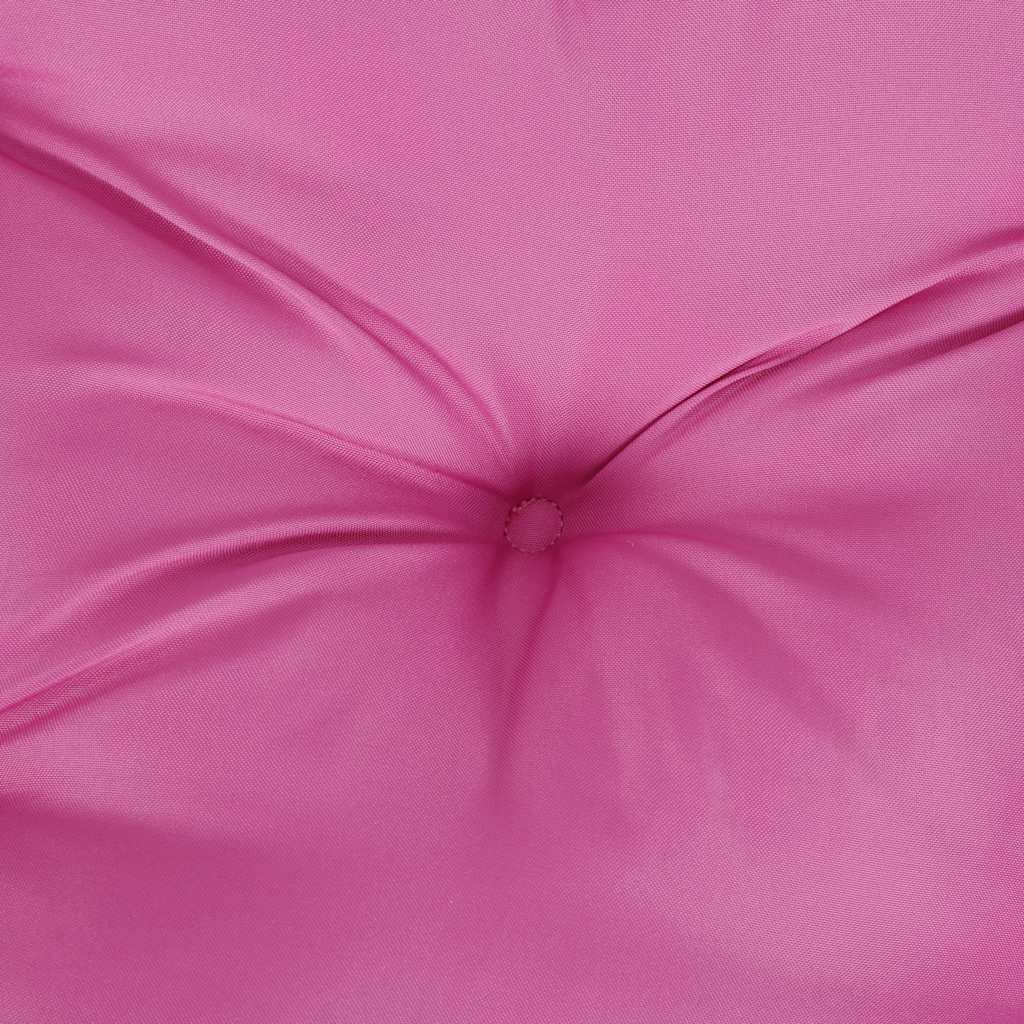 Pink fabric garden bench cushions with tufted center, 59.1x19.7x2.8 inches, set of 2.