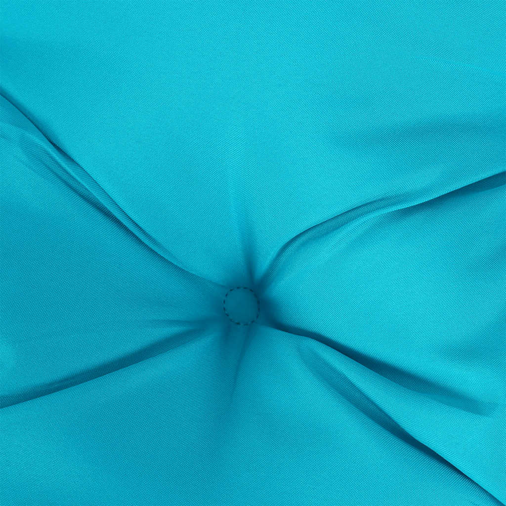 Two turquoise garden bench cushions with tufted detailing, measuring 59.1x19.7x2.8 inches each.