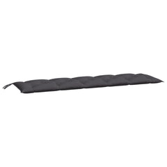 Two anthracite Oxford fabric garden bench cushions with tufted padding and tie straps.