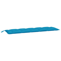 Light blue outdoor bench cushions in Oxford fabric, featuring soft filling and non-slip ropes.