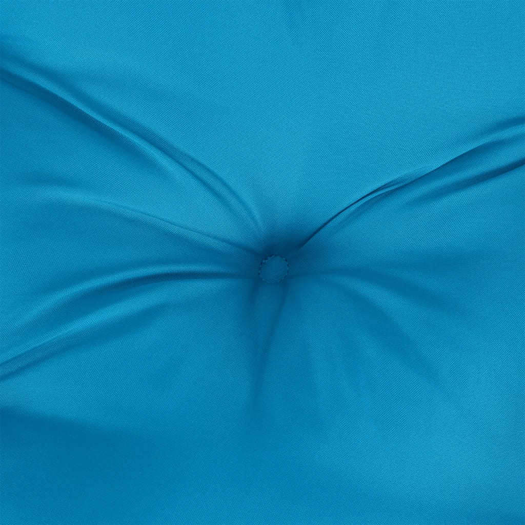 Light blue outdoor bench cushions made of durable Oxford fabric, sold in a 2-pack.