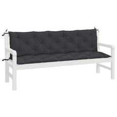 Two black Oxford fabric garden bench cushions with ties, sized 70.9x19.7x2.8 inches each.