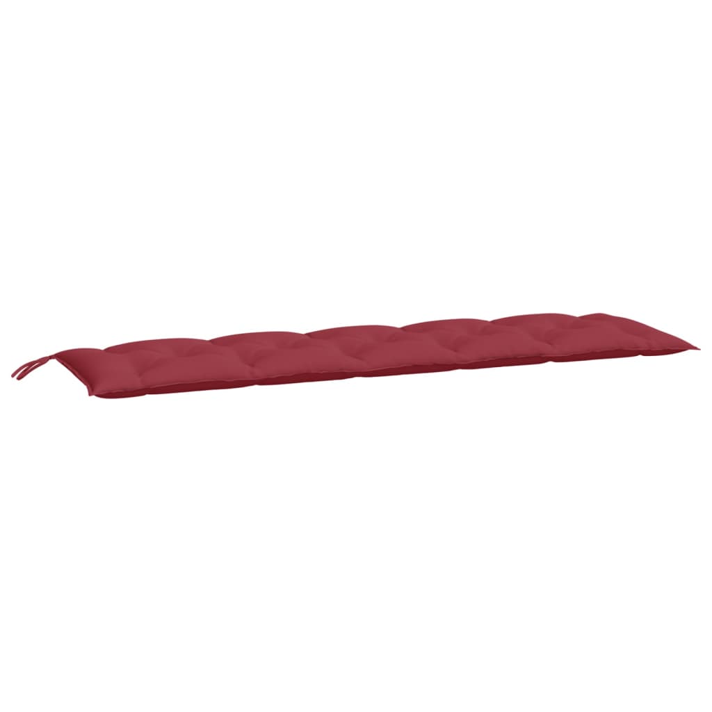 Wine red bench cushions made of Oxford fabric, featuring soft hollow fiber filling and non-slip ropes.
