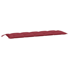 Wine red bench cushions made of Oxford fabric, featuring soft hollow fiber filling and non-slip ropes.