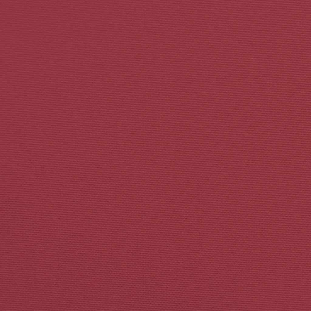 Wine red garden bench cushions in Oxford fabric, soft filling, and non-slip ropes included.
