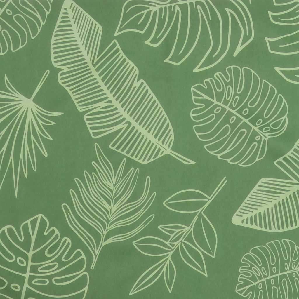 Two-piece garden bench cushions in leaf pattern Oxford fabric with non-slip ties.