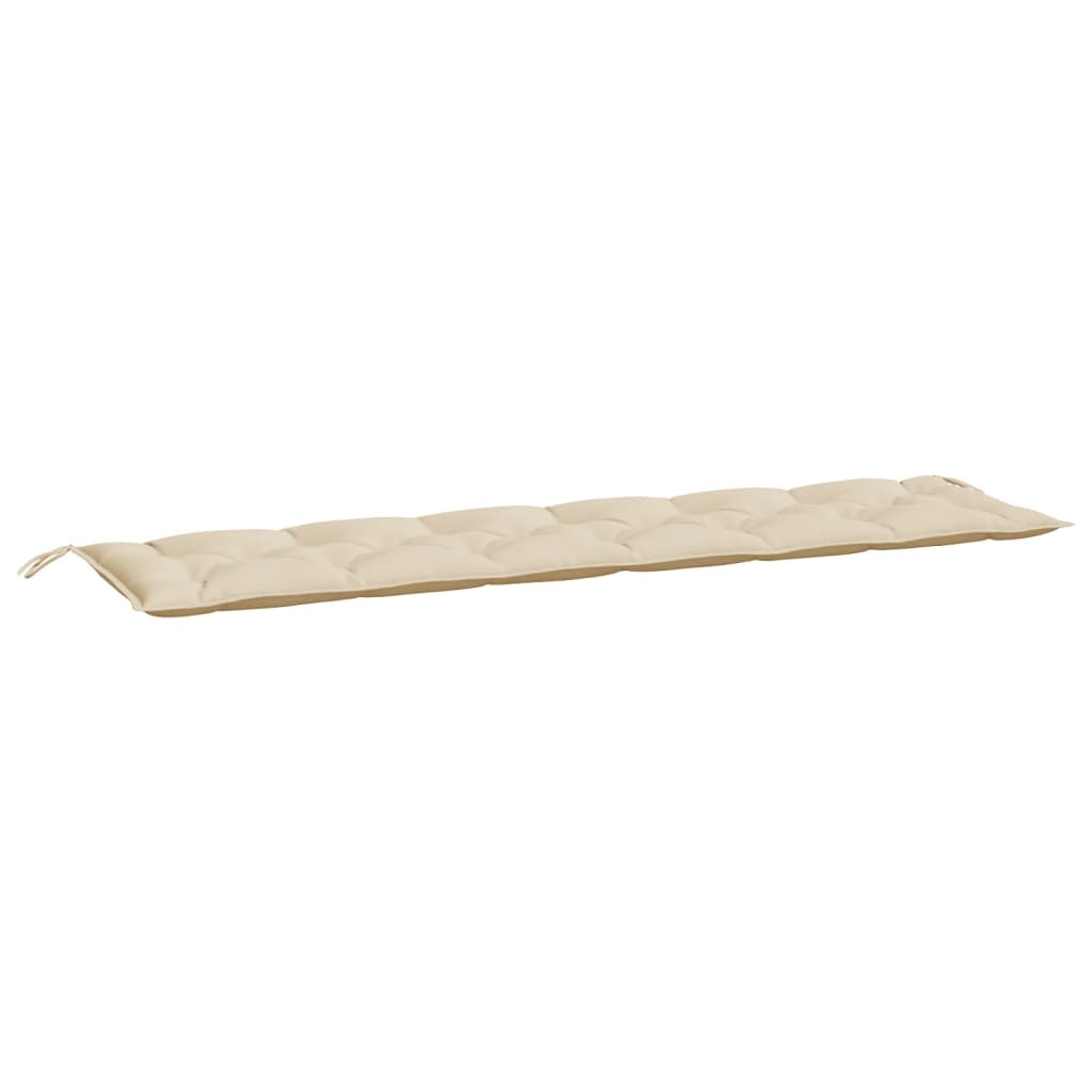 Beige garden bench cushions made of durable Oxford fabric with soft hollow fiber filling.
