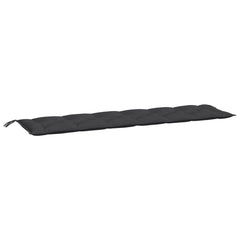 Black outdoor garden bench cushions in a 2-piece set made of durable Oxford fabric.