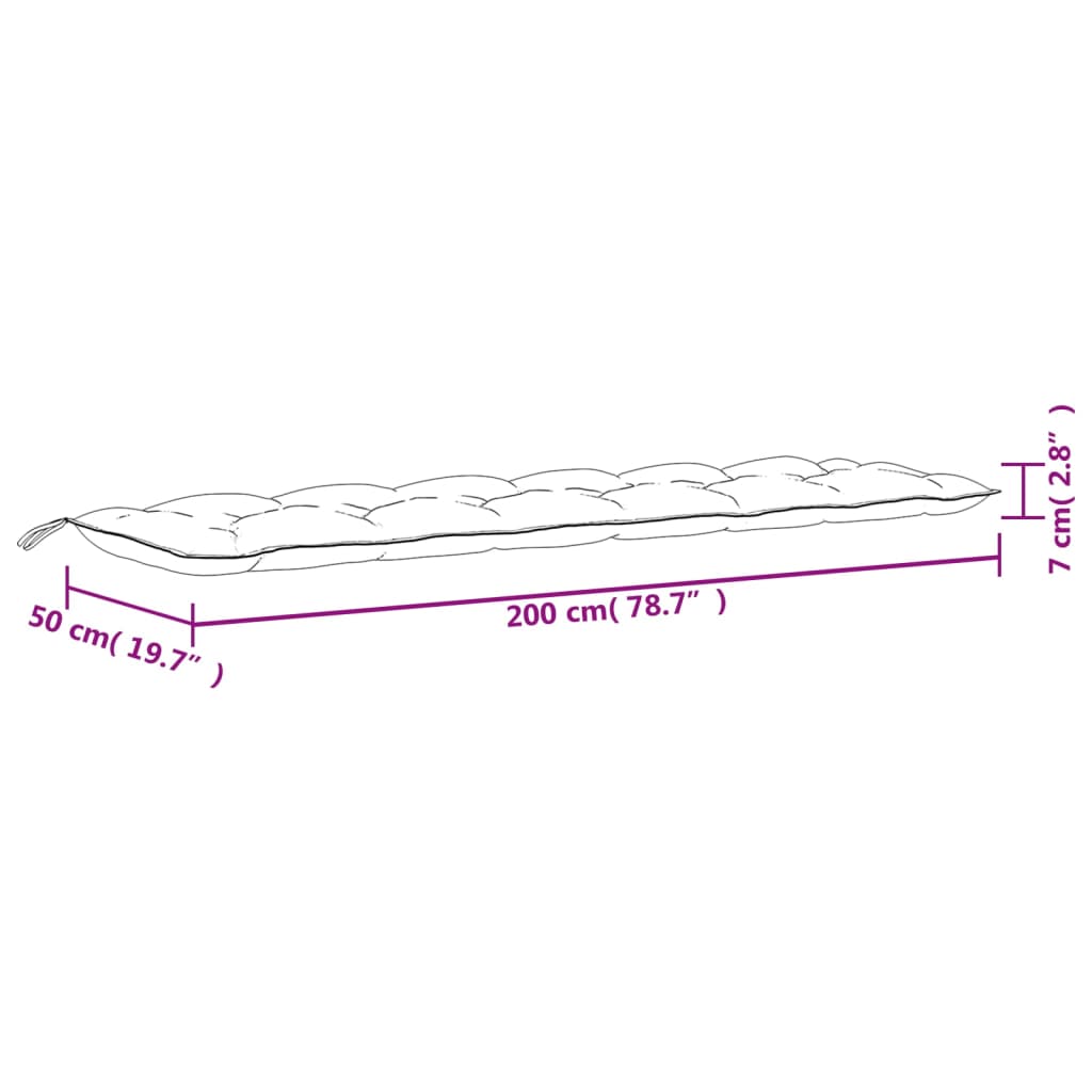 Taupe Oxford fabric garden bench cushions in a 2-piece set, designed for comfort and durability.