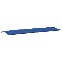 Two blue Oxford fabric garden bench cushions, each 78.7x19.7x2.8 inches, with tufted design and tie straps.