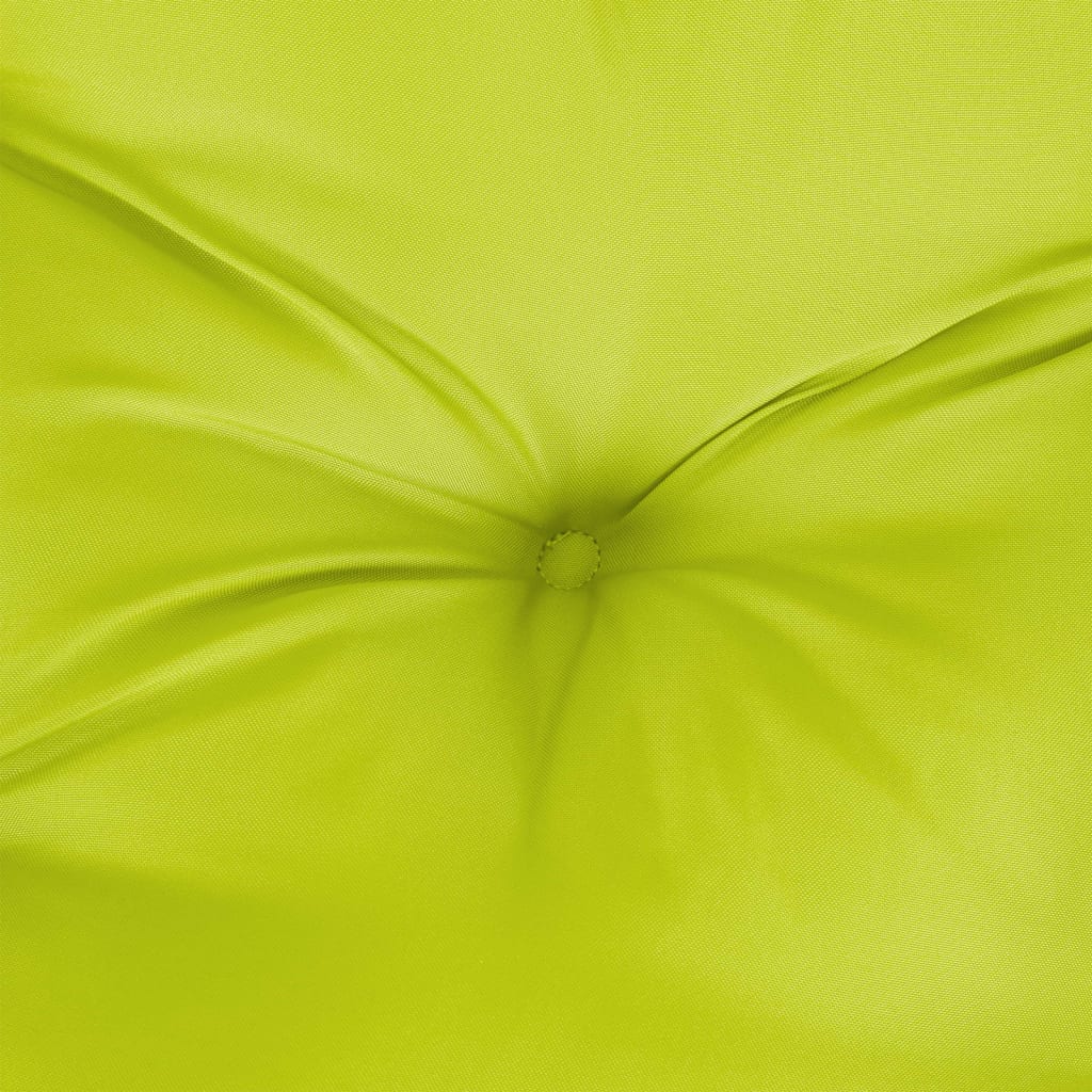 Bright green garden bench cushions made of durable Oxford fabric with soft filling.