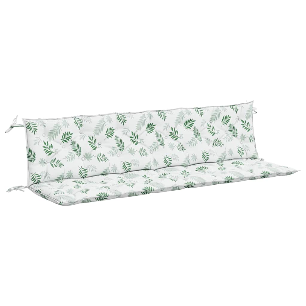Bostome garden bench cushions with a leaf pattern, 78.7" long, water-repellent fabric.