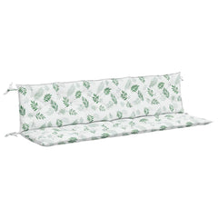 Bostome garden bench cushions with a leaf pattern, 78.7" long, water-repellent fabric.