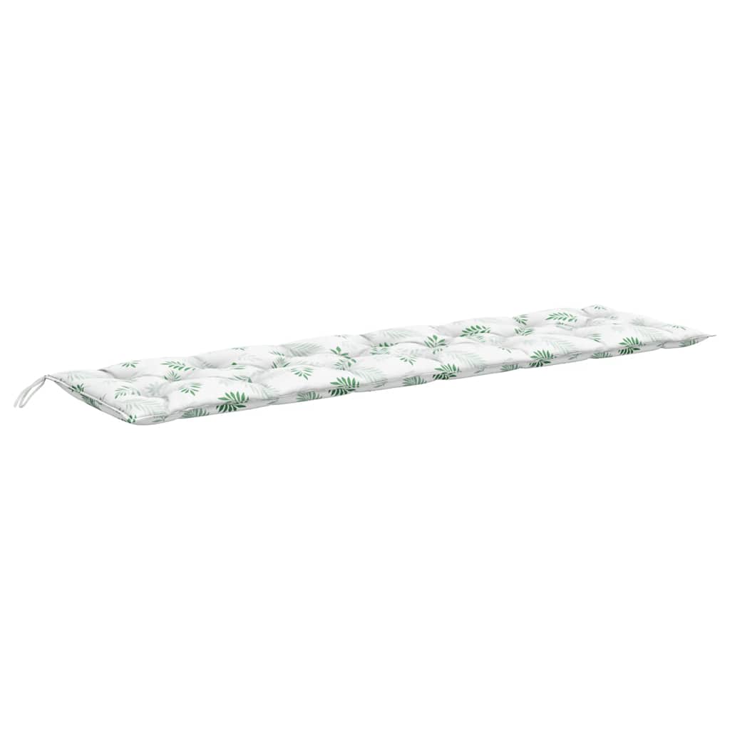 Bostome garden bench cushions with leaf pattern, 78.7" long, water-repellent fabric.
