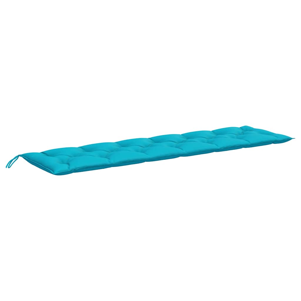 Turquoise outdoor bench cushions with durable fabric and non-slip ties, measuring 78.7 inches.