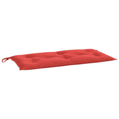 Red rectangular garden bench cushion in Oxford fabric, 43.3x19.7x2.8 inches, with non-slip ropes.