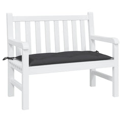 Black outdoor garden bench cushion made of water-resistant Oxford fabric, 43.3" x 19.7".