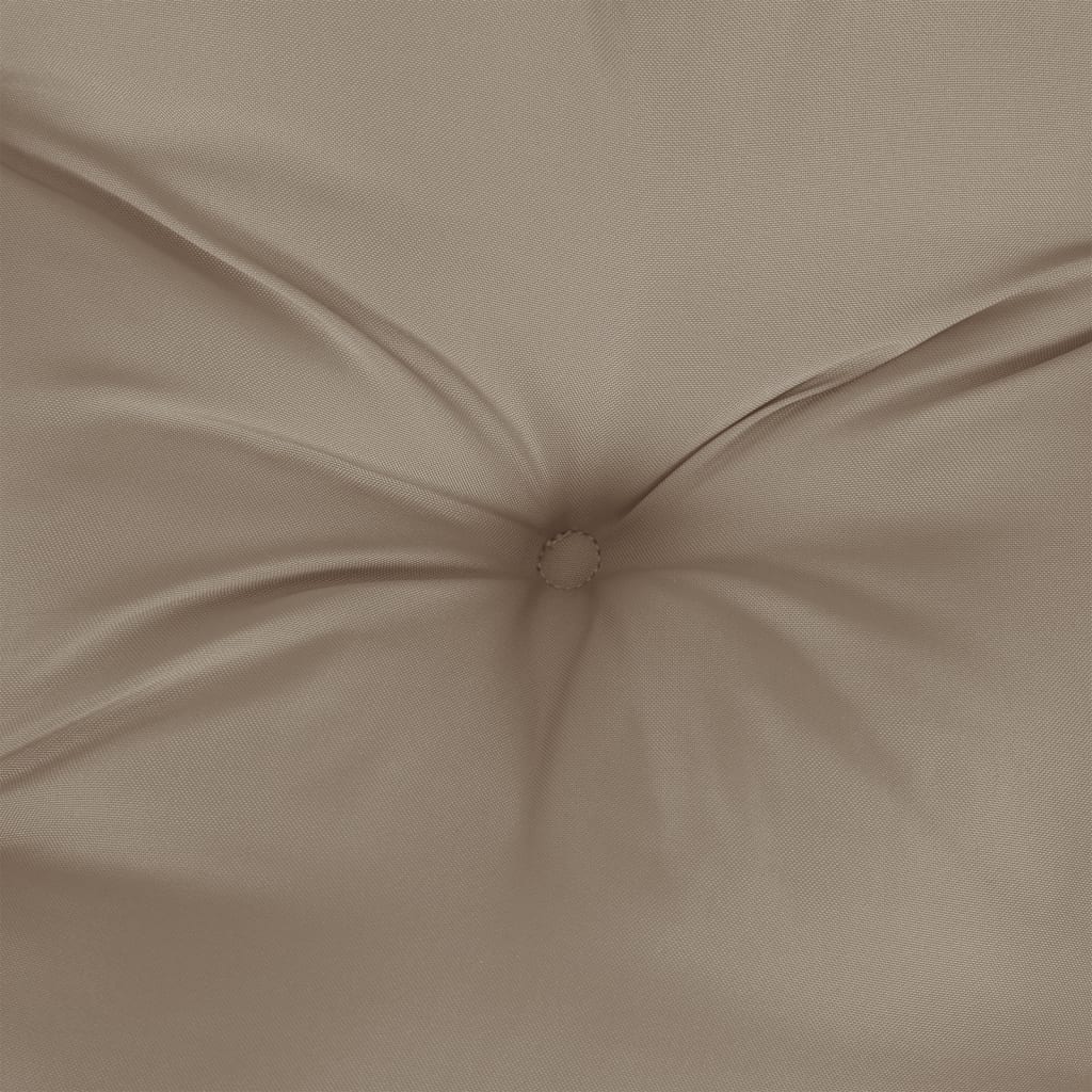 Taupe garden bench cushion made of durable Oxford fabric, measuring 43.3x19.7x2.8 inches.
