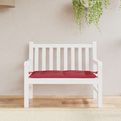 Wine red Oxford fabric garden bench cushion with ties, 43.3x19.7x2.8 inches.