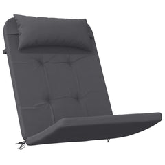 Two anthracite cushions made of water-resistant Oxford fabric for Adirondack chairs.