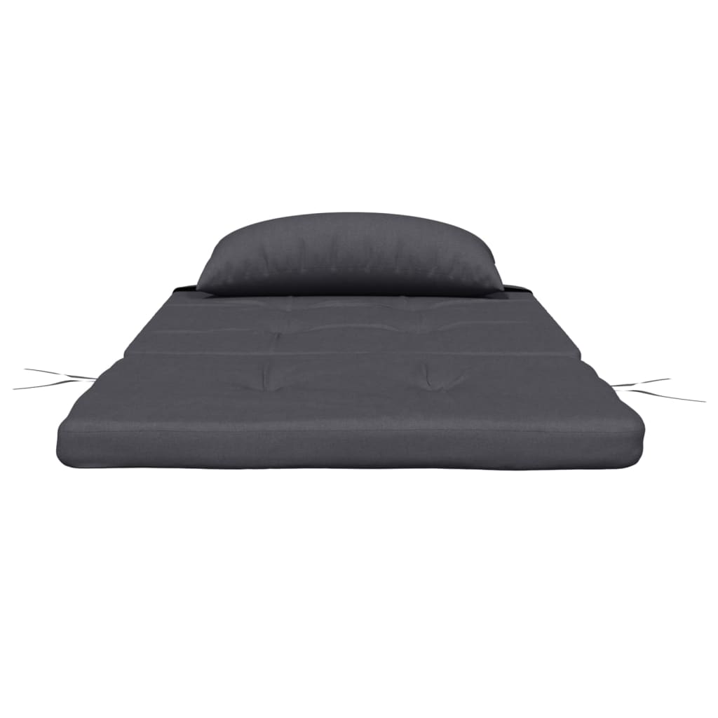 Two anthracite cushions made of durable Oxford fabric for Adirondack chairs.