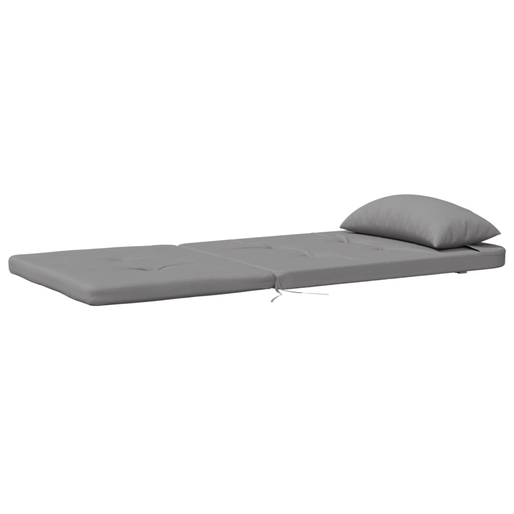 Gray Oxford fabric Adirondack chair cushions, two-pack, with plush filling and secure straps.