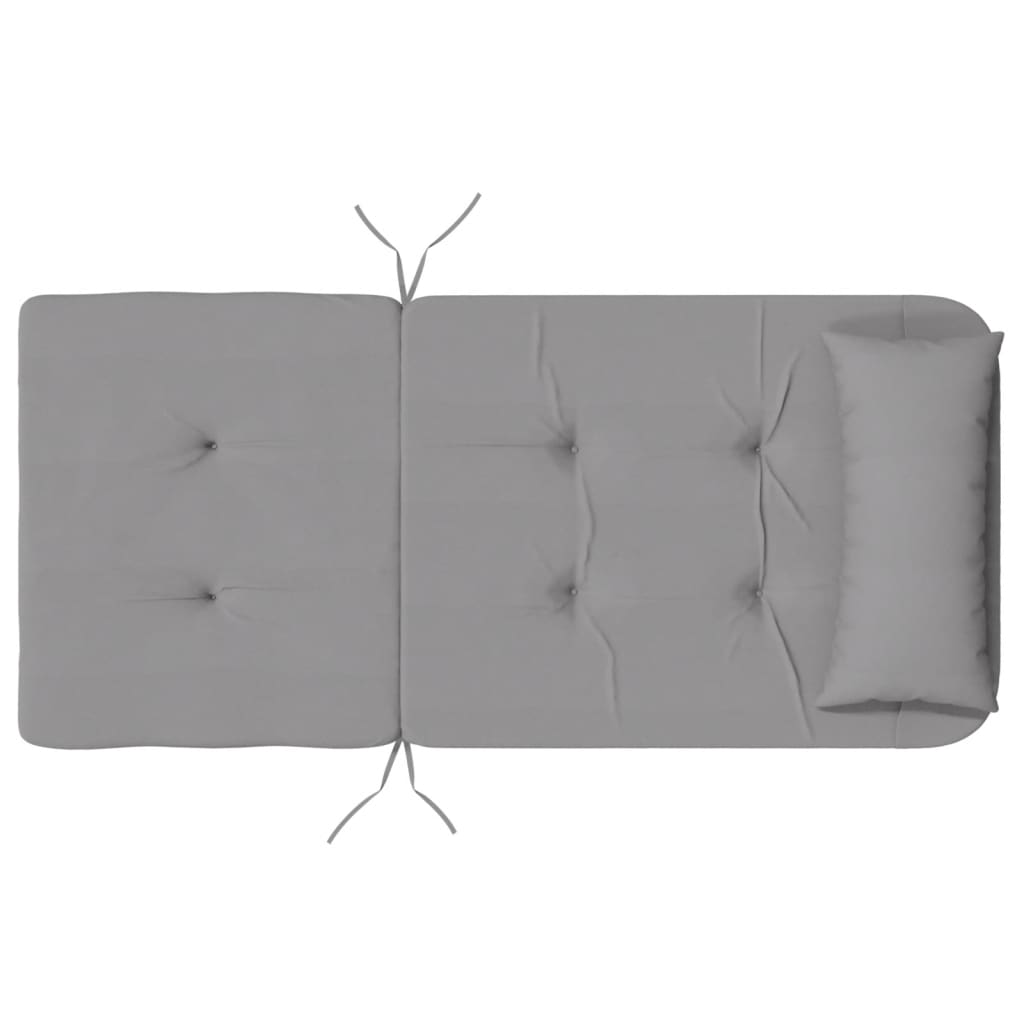 Gray Oxford fabric cushions for Adirondack chairs, 2-pack, with ties and straps.