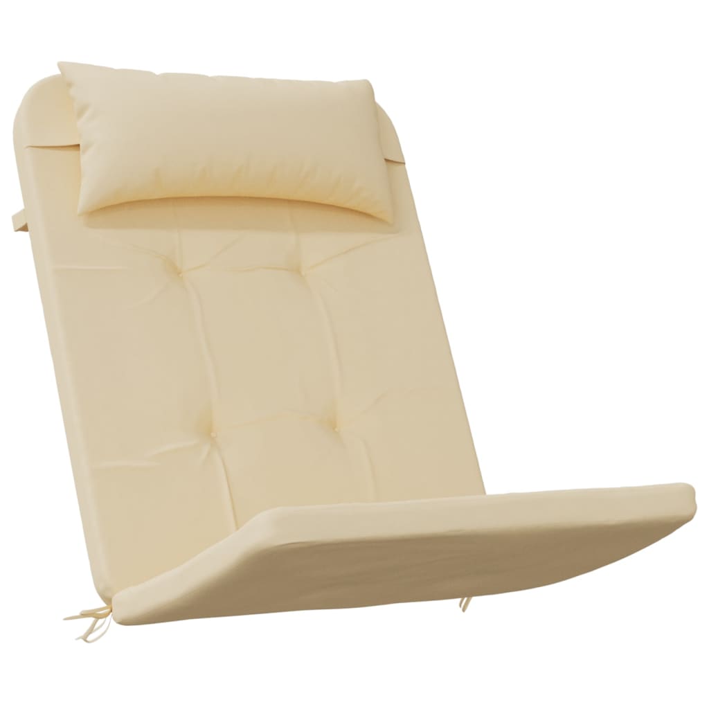 Beige Oxford fabric cushions for Adirondack chairs with soft foam filling and non-slip straps.