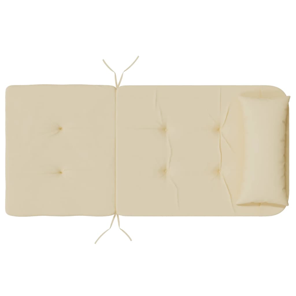 Beige cushions for Adirondack chairs made of water-resistant Oxford fabric with foam filling.