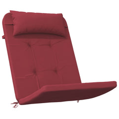 Wine red Adirondack chair cushions in two pieces made of durable Oxford fabric.