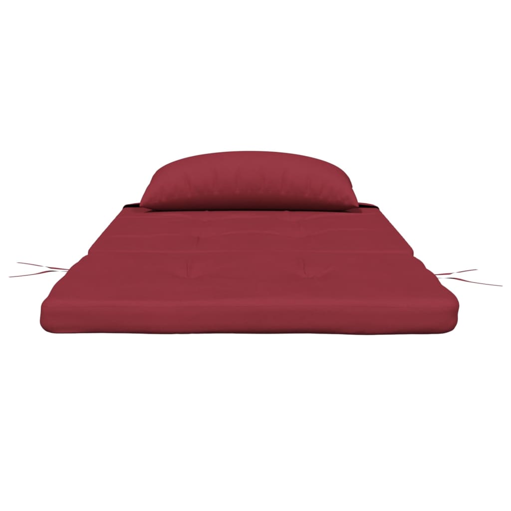Wine red Adirondack chair cushions in Oxford fabric, featuring soft foam filling and non-slip straps.