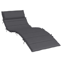 Anthracite sun lounger cushion made of water-resistant Oxford fabric with elastic straps.