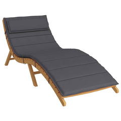 Anthracite sun lounger cushion made of water-resistant Oxford fabric with elastic straps.