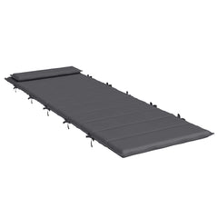 Anthracite sun lounger cushion made of water-resistant Oxford fabric with non-slip design.