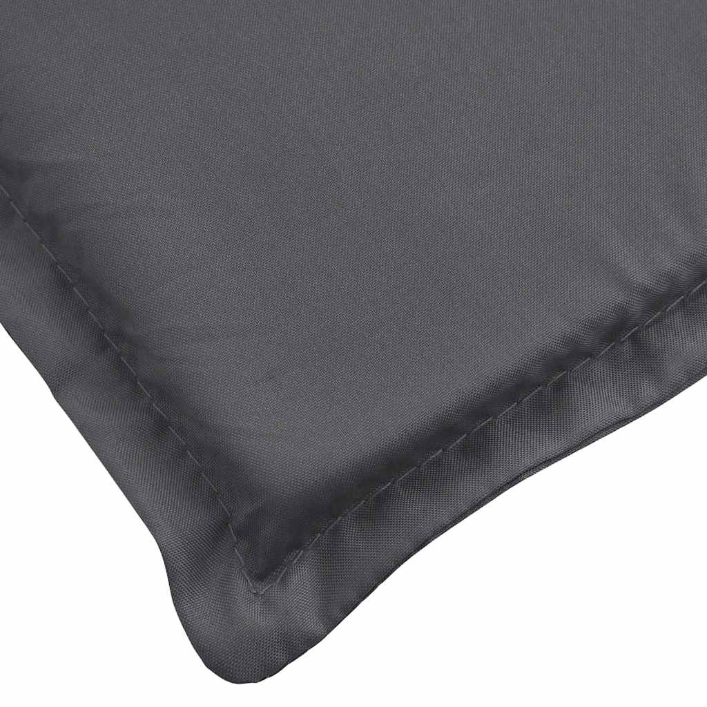 Anthracite sun lounger cushion made of water-resistant Oxford fabric with non-slip design.