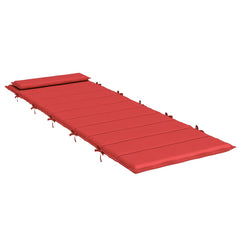 Red Oxford fabric sun lounger cushion, 70.9 inches, with non-slip design and foam fiber filling.