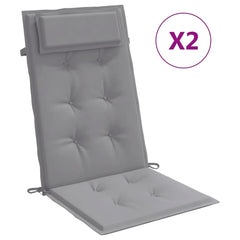Highback Chair Cushion Set of 2 Grey Oxford fabric (100% polyester)