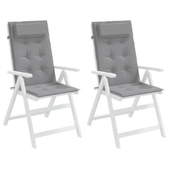Highback Chair Cushion Set of 2 Grey Oxford fabric (100% polyester)