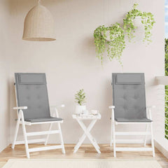 Highback Chair Cushion Set of 2 Grey Oxford fabric (100% polyester)