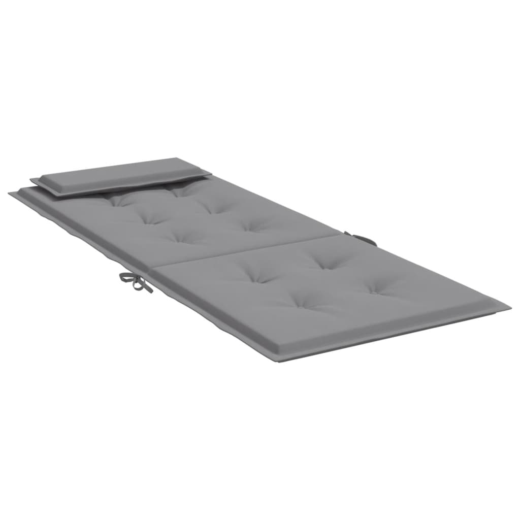 Six gray Oxford fabric cushions for highback chairs, with ties and head pads.