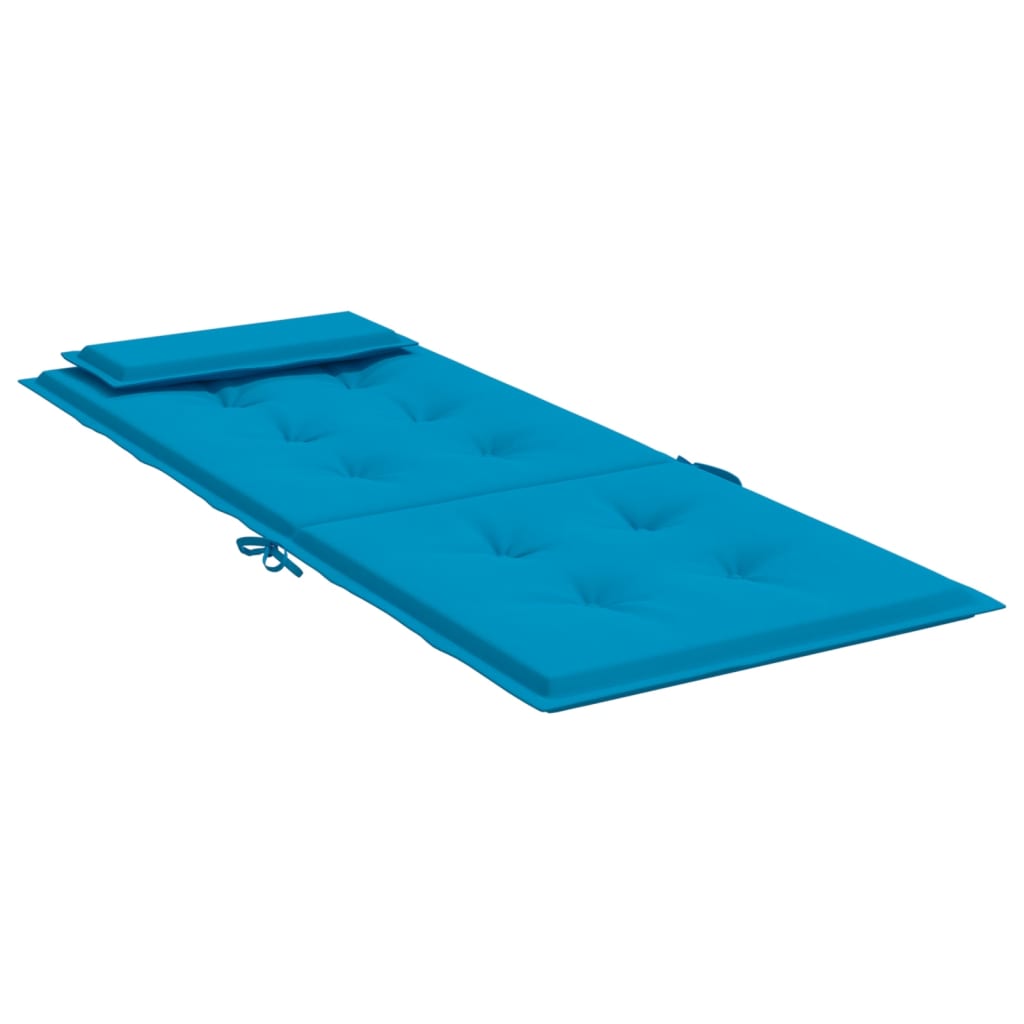 Four light blue Oxford fabric cushions for highback chairs, shown in a pack.
