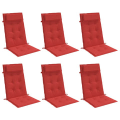 Highback Chair Cushion Set of 6 Red Oxford fabric (100% polyester)