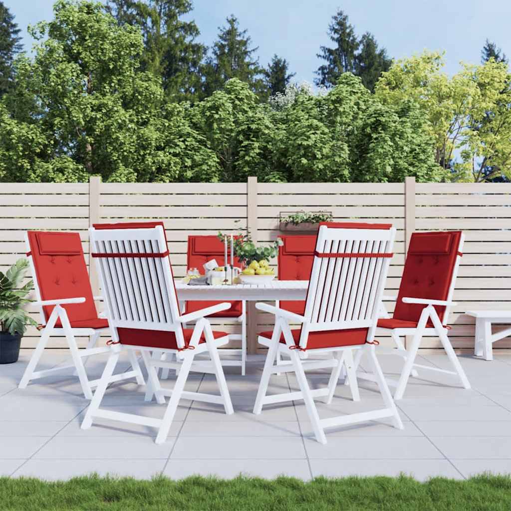 Highback Chair Cushion Set of 6 Red Oxford fabric (100% polyester)